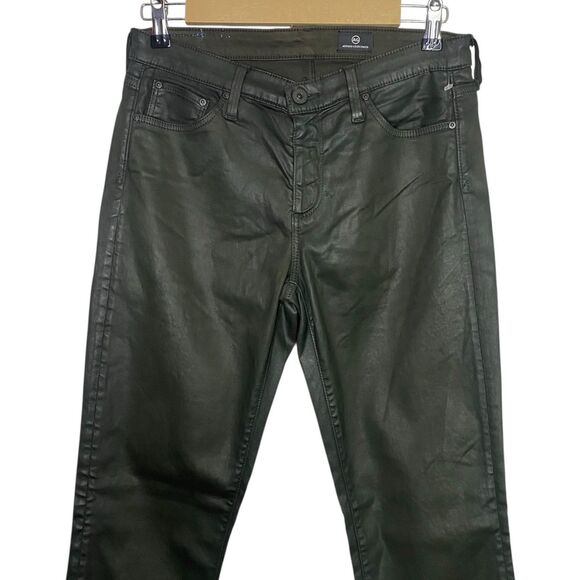 AG Adriano Goldschmied Prima Pants Womens 29x32 (Tag 27) Green Faux Leather NEW - Picture 4 of 10
